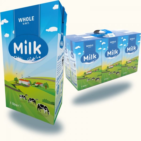 Whole UHT milk 6 x 1 Litre Cartons